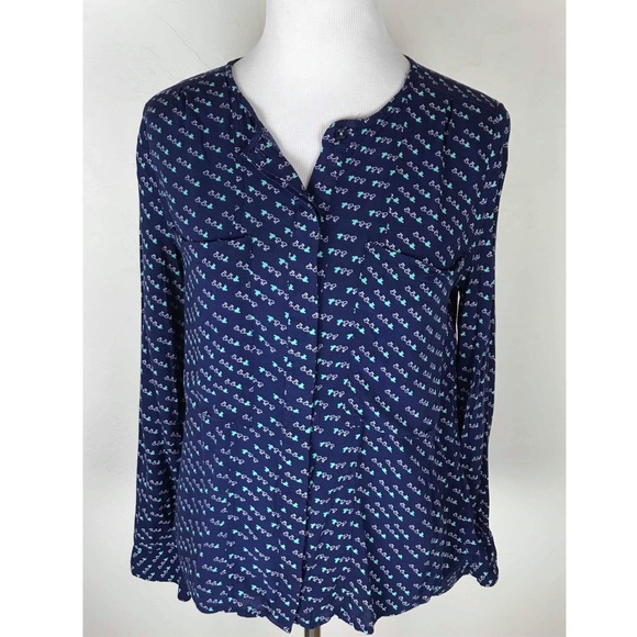 Anthropologie Maeve Clara Bird Print Button Down - Picture 1 of 3